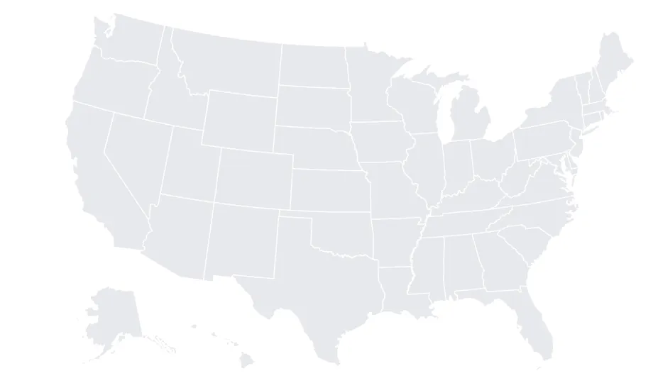 Nationwide provider coverage map